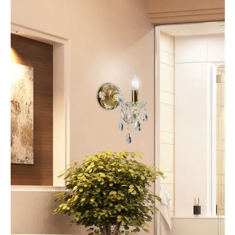 Fotografia Złoty kinkiet kryształowy - Z001-Meros z kategorii Kinkiety