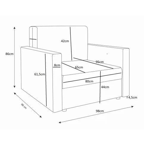 Szczegółowe zdjęcie nr 7 produktu Amerykanka rozkładana szary + antracyt - Oves 3X