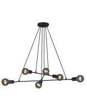 Czarna lampa wisząca 6-punktowa loftowa - A728-Kazasa w sklepie Edinos.pl