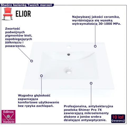 Biała umywalka ceramiczna Asel