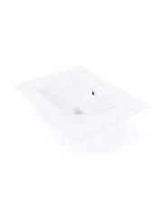 Biała ceramiczna umywalka meblowa 60 cm - Asel w sklepie Edinos.pl