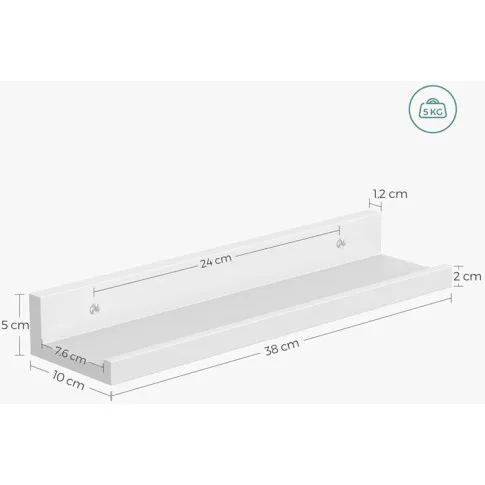 Wymiary półki z kompletu 3 półek nowoczesnych Aliew