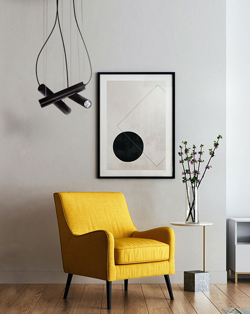 Czarna lampa wisząca nad stół A737-Rimo