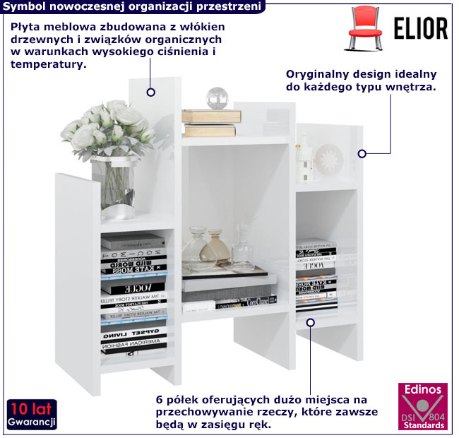 Regał Pyrol biały połysk