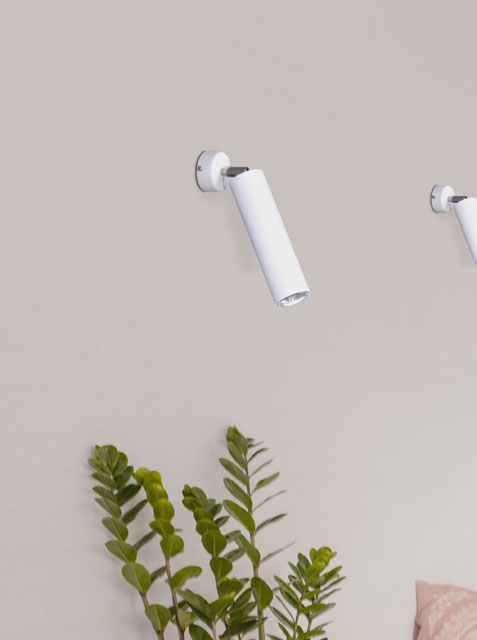 Biały metalowy kinkiet tuba A739-Rimo