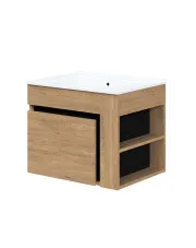 Szafka pod umywalkę meblową dąb złoty - Lera 3X 60 cm w sklepie Edinos.pl