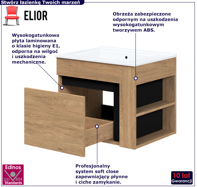 Szafka pod umywalkę Maurell 3X 60 cm