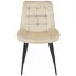Pikowane welurowe krzesło do stołu Sotion beż
