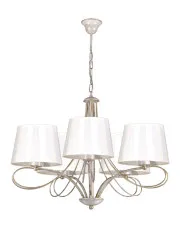 Pięcioramienna abażurowa lampa wisząca vintage - A741-Dorat w sklepie Edinos.pl