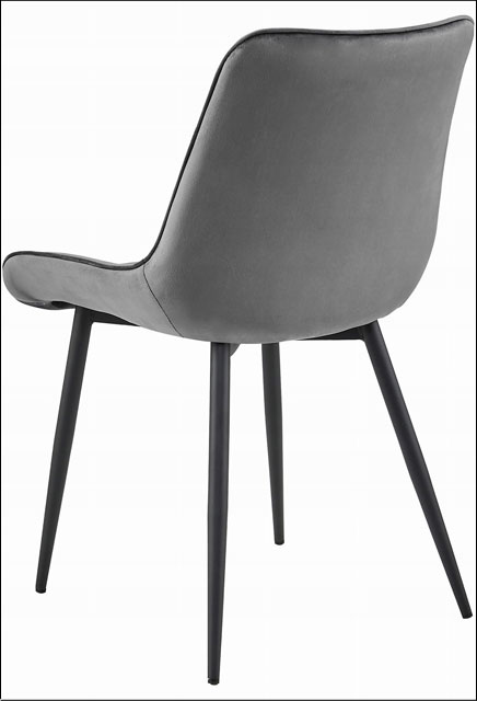 Ciemnoszare pluszowe krzesło do jadalni Usawa