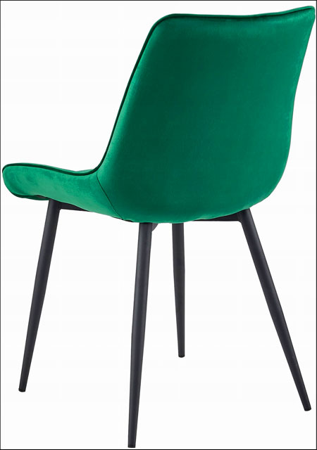 Ciemnozielone pluszowe krzesło do jadalni Usawa