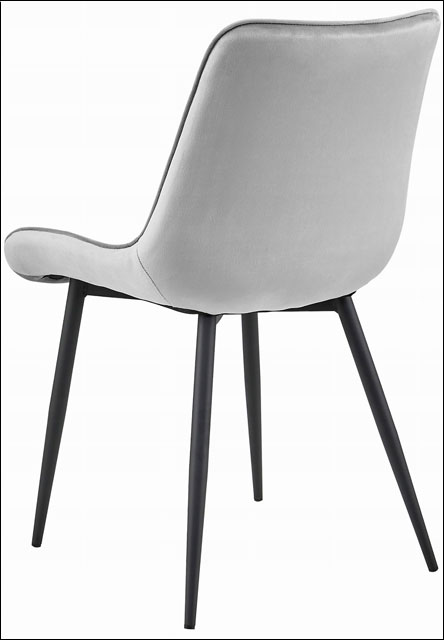 Jasnoszare pluszowe krzesło do jadalni Usawa