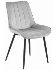 Jasnoszare krzesło metalowe tapicerowane - Usawa w sklepie Edinos.pl