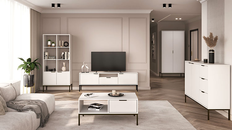 Prezentacja komody Pascal 3X biały+czarny