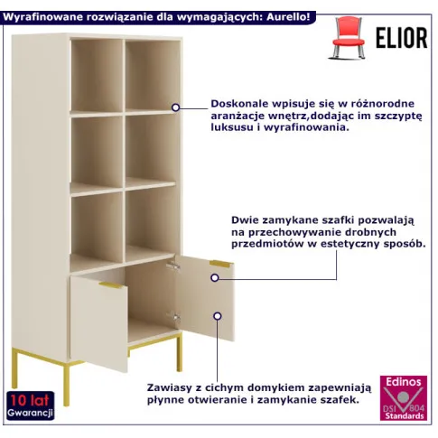 Regał na nóżkach Aurello 4X kaszmir