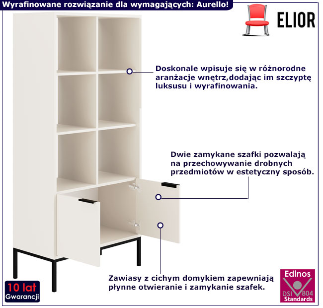Komoda Pascal 4X biały+czarny