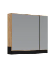Szafka łazienkowa z lustrem w kolorze dąb złoty - Lera 4X 80 cm w sklepie Edinos.pl