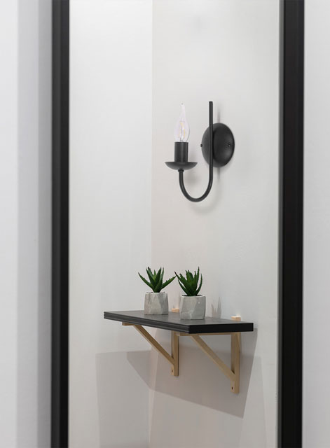 Czarny kinkiet świecznikowy A750-Zuxo