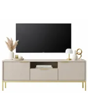 Szafka RTV na złotych nóżkach 135 cm kaszmir - Pascal 5X w sklepie Edinos.pl