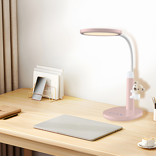 rózowa lampka z misiem 