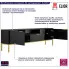 Szafka pod TV 175 cm Aurello 6X kolor czarny+złoty