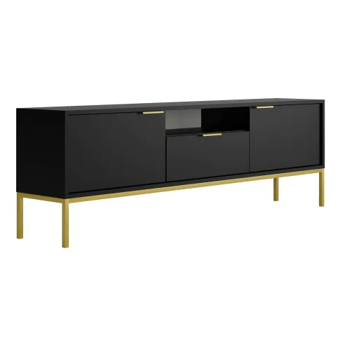 Szafka RTV 175 cm Aurello 6X kolor czarny+złoty