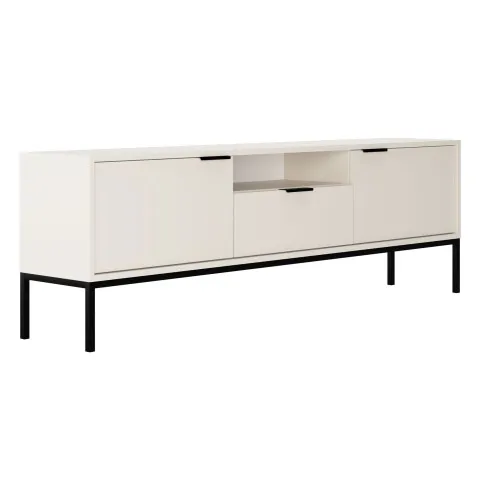 Szafka RTV 175 cm Aurello 6X biały+czarny