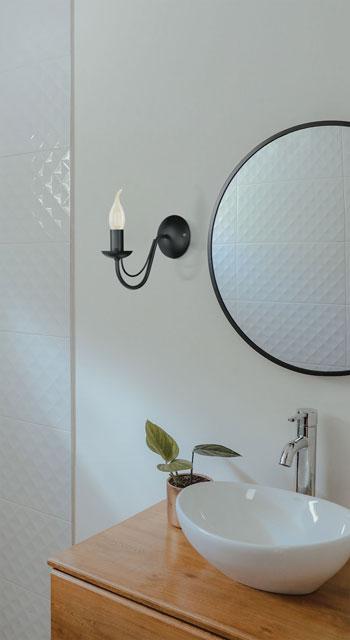 Czarny kinkiet świecznik A757-Cadix