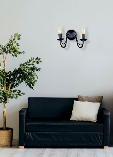 Czarny kinkiet świecznik A758-Cadix