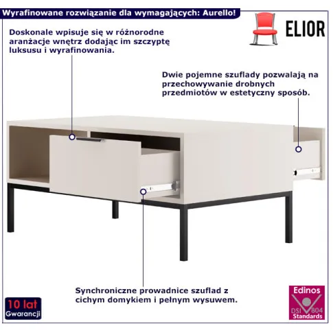 Stolik Aurello 7X biały czarny
