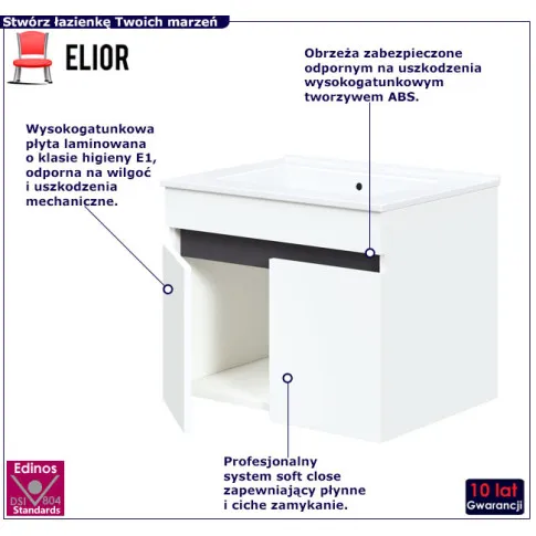 Biała szafka pod umywalkę Miroso 4X 60