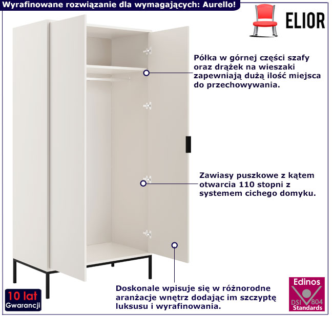 Szafa Aurello 8X biały+czarny