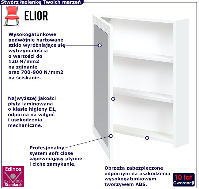 Biał szafka łazienkowa z lustrem Telli 4X