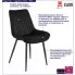 Czarne metalowe krzesło welurowe Esol