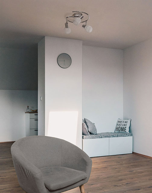 Srebrna lampa sufitowa ze szklanymi reflektorami A762-Orfa