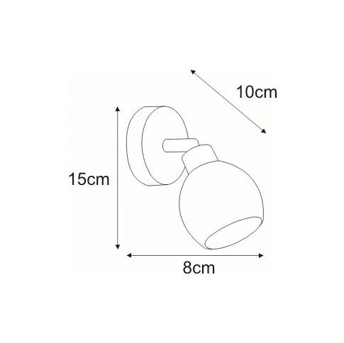 Rysunek z wymiarami kinkietu A764-Anex