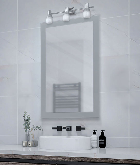 Potrójna lampa ścienna ze szklanymi reflektorami nad lustro A770-Aret