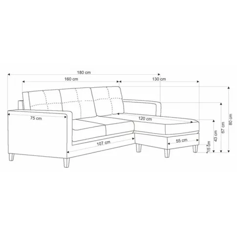 Szczegółowe zdjęcie nr 9 produktu Popielata sofa z dostawianym podnóżkiem - Tuberosa