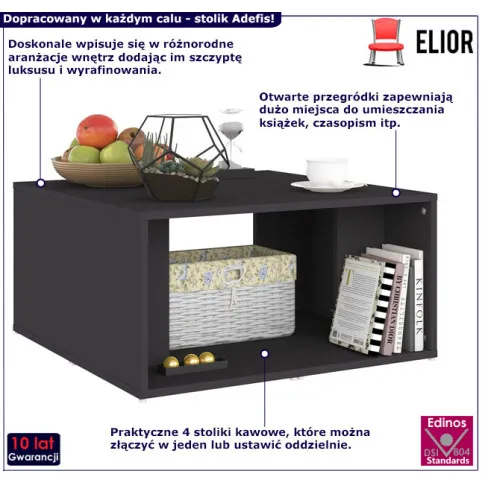 Stolik kawowy Adefis szary