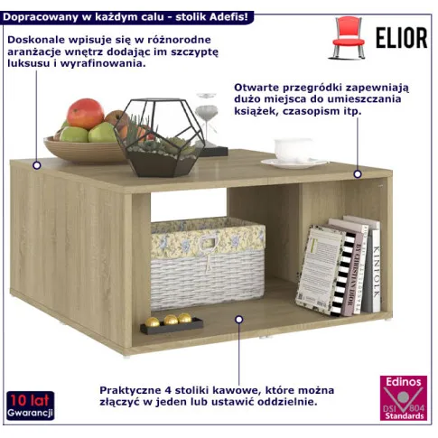 Stolik do salonu Adefis dąb sonoma