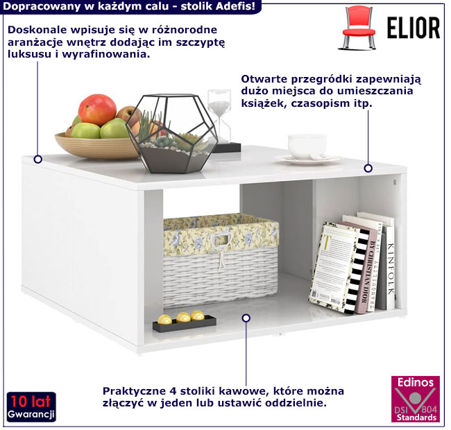  Stolik Mirela biały połysk