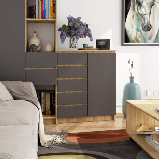 Prezentacja komody Werta dąb artisan+grafit