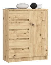 Komoda z 5 szufladami i półkami dąb artisan - Iberko w sklepie Edinos.pl