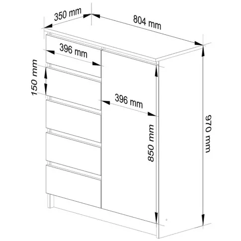 Wymiary komody Iberko