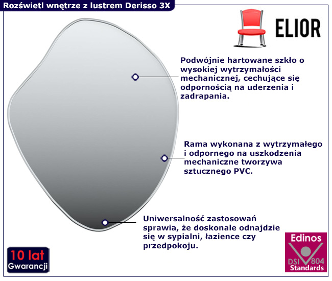 stylowe lustro wiszace Derisso 3X