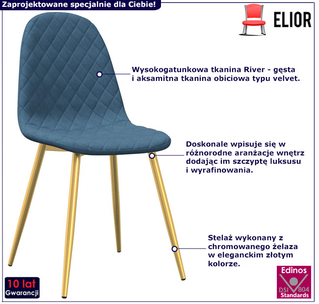 2 sztuki niebieskich krzeseł Intra