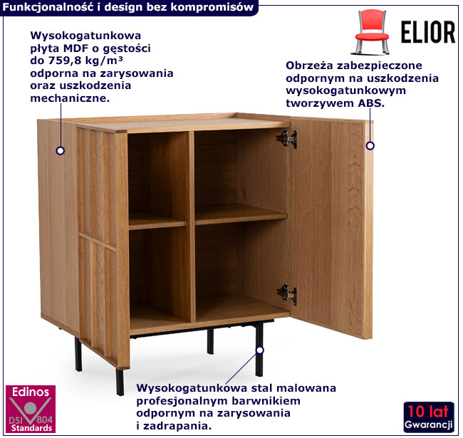 Komoda na nóżkach w kolorze dębu Vestila