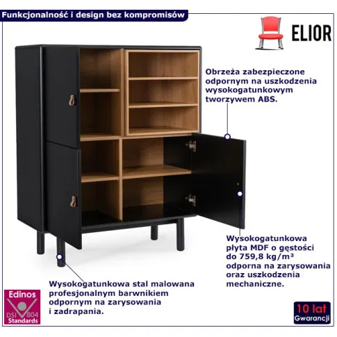 Czarny komoda Tetrix