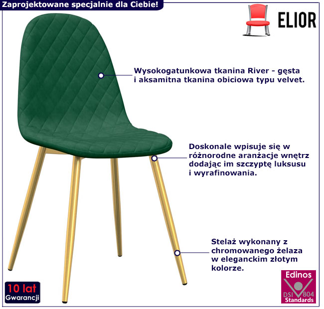 2 sztuki zielonych krzeseł Mesa