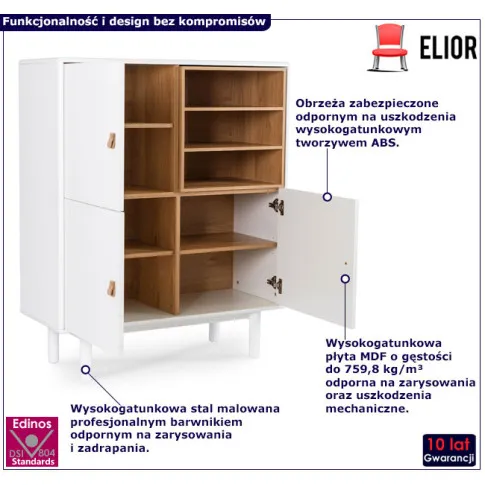 Biała komoda na nóżkach Tetrix